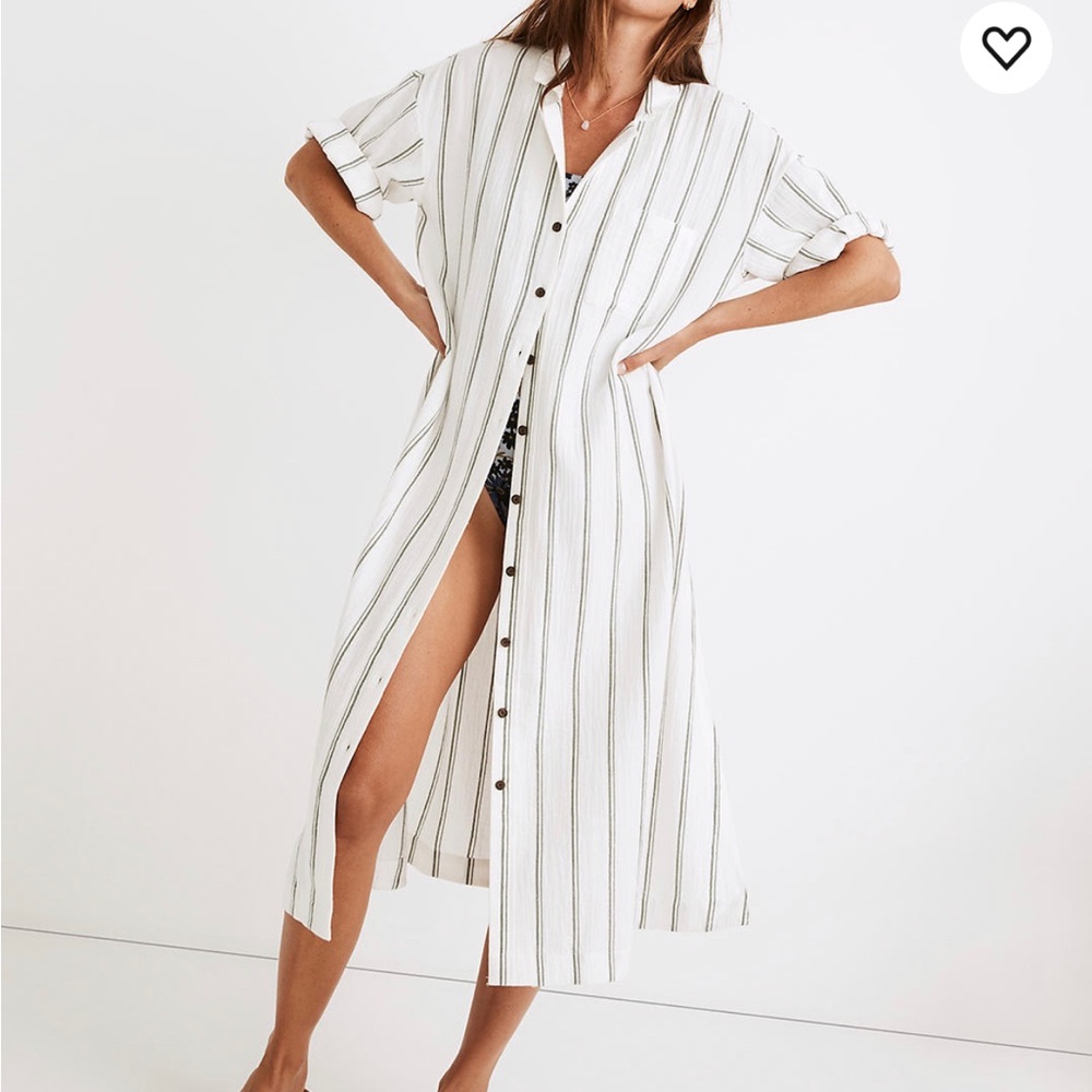 Madewell stripe coverup shirt dress